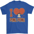 I Love Ping Pong Mens T-Shirt 100% Cotton Royal Blue