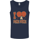 I Love Ping Pong Mens Vest Tank Top Navy Blue