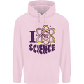 I Love Science Physics Chemistry Biology Geek Childrens Kids Hoodie Light Pink