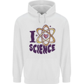 I Love Science Physics Chemistry Biology Geek Childrens Kids Hoodie White