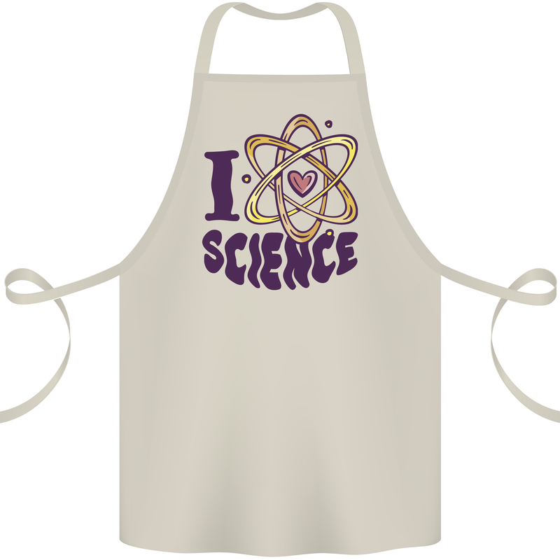I Love Science Physics Chemistry Biology Geek Cotton Apron 100% Organic Natural