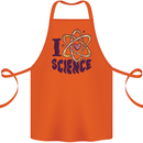 I Love Science Physics Chemistry Biology Geek Cotton Apron 100% Organic Orange