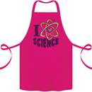 I Love Science Physics Chemistry Biology Geek Cotton Apron 100% Organic Pink