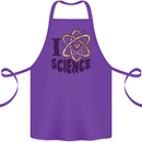 I Love Science Physics Chemistry Biology Geek Cotton Apron 100% Organic Purple