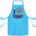 I Love Science Physics Chemistry Biology Geek Cotton Apron 100% Organic Turquoise