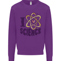 I Love Science Physics Chemistry Biology Geek Kids Sweatshirt Jumper Purple