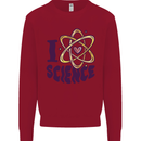 I Love Science Physics Chemistry Biology Geek Kids Sweatshirt Jumper Red