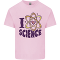 I Love Science Physics Chemistry Biology Geek Kids T-Shirt Childrens Light Pink