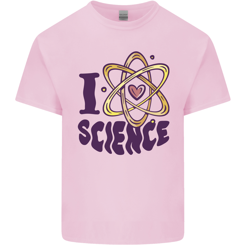 I Love Science Physics Chemistry Biology Geek Kids T-Shirt Childrens Light Pink