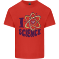 I Love Science Physics Chemistry Biology Geek Kids T-Shirt Childrens Red