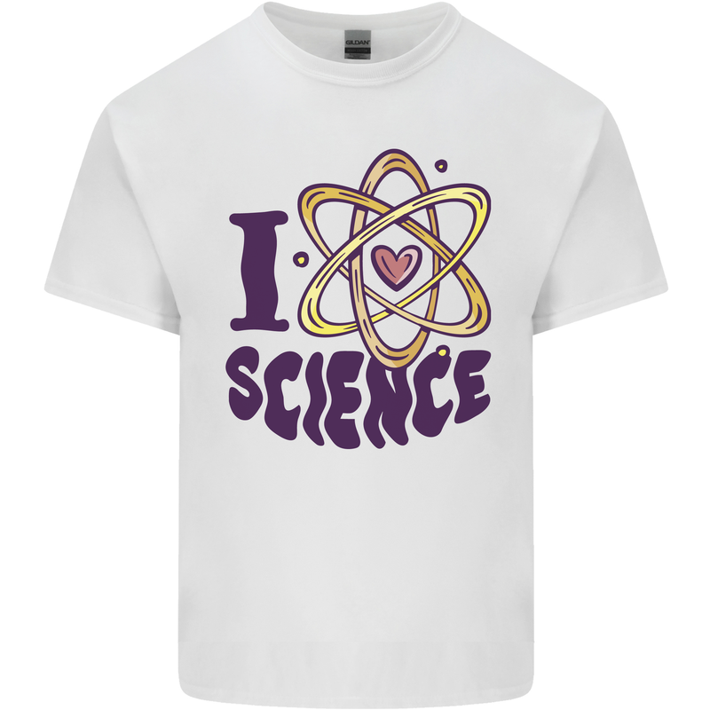I Love Science Physics Chemistry Biology Geek Kids T-Shirt Childrens White