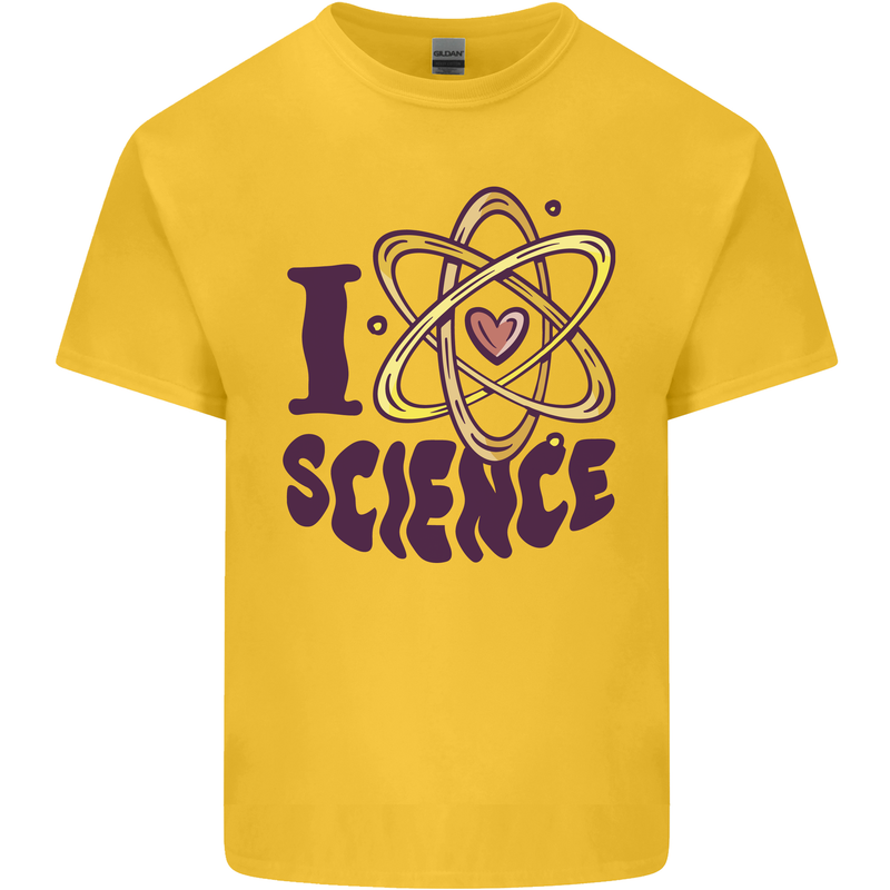 I Love Science Physics Chemistry Biology Geek Kids T-Shirt Childrens Yellow