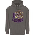 I Love Science Physics Chemistry Biology Geek Mens 80% Cotton Hoodie Charcoal