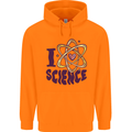 I Love Science Physics Chemistry Biology Geek Mens 80% Cotton Hoodie Orange