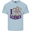 I Love Science Physics Chemistry Biology Geek Mens Cotton T-Shirt Tee Top Light Blue