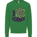 I Love Science Physics Chemistry Biology Geek Mens Sweatshirt Jumper Irish Green