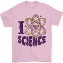 I Love Science Physics Chemistry Biology Geek Mens T-Shirt 100% Cotton Light Pink