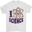 I Love Science Physics Chemistry Biology Geek Mens T-Shirt 100% Cotton White
