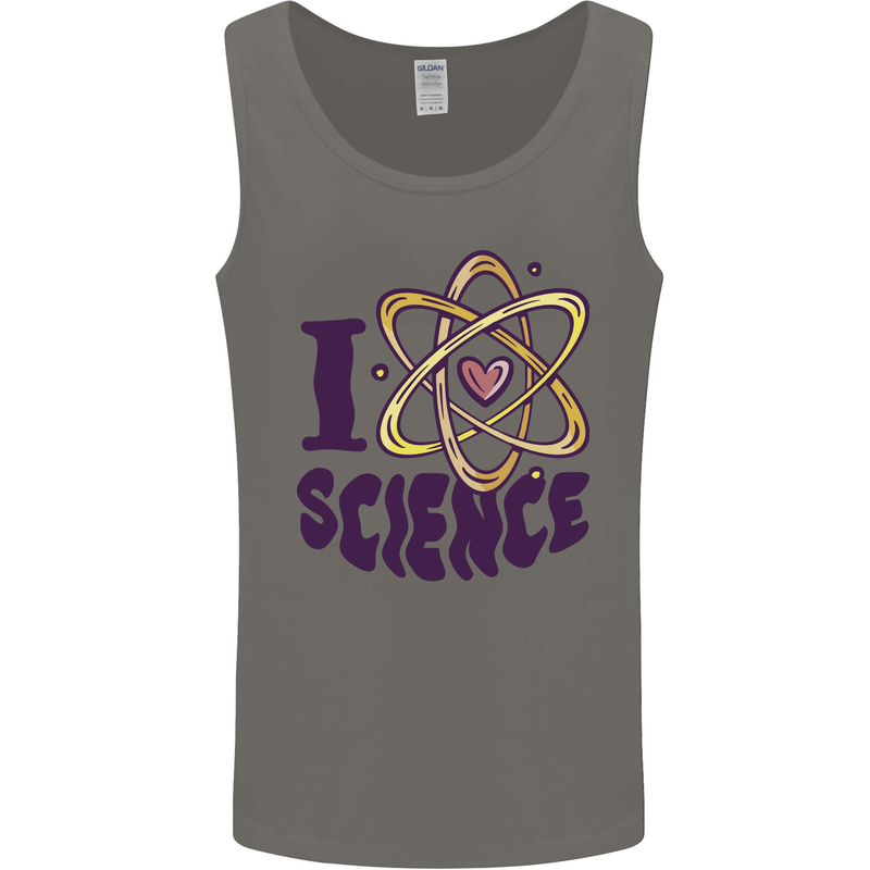 I Love Science Physics Chemistry Biology Geek Mens Vest Tank Top Charcoal
