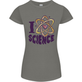 I Love Science Physics Chemistry Biology Geek Womens Petite Cut T-Shirt Charcoal