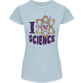 I Love Science Physics Chemistry Biology Geek Womens Petite Cut T-Shirt Light Blue