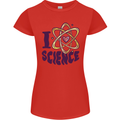 I Love Science Physics Chemistry Biology Geek Womens Petite Cut T-Shirt Red