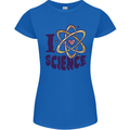 I Love Science Physics Chemistry Biology Geek Womens Petite Cut T-Shirt Royal Blue