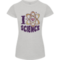 I Love Science Physics Chemistry Biology Geek Womens Petite Cut T-Shirt Sports Grey