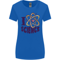 I Love Science Physics Chemistry Biology Geek Womens Wider Cut T-Shirt Royal Blue