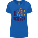 I Love Science Physics Chemistry Biology Geek Womens Wider Cut T-Shirt Royal Blue