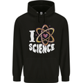I Love Science Physics Chemistry Biology Nerd Childrens Kids Hoodie Black