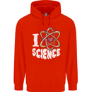 I Love Science Physics Chemistry Biology Nerd Childrens Kids Hoodie Bright Red