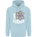 I Love Science Physics Chemistry Biology Nerd Childrens Kids Hoodie Light Blue
