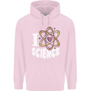 I Love Science Physics Chemistry Biology Nerd Childrens Kids Hoodie Light Pink