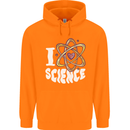 I Love Science Physics Chemistry Biology Nerd Childrens Kids Hoodie Orange