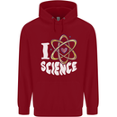 I Love Science Physics Chemistry Biology Nerd Childrens Kids Hoodie Red