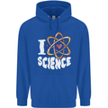 I Love Science Physics Chemistry Biology Nerd Childrens Kids Hoodie Royal Blue
