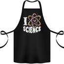 I Love Science Physics Chemistry Biology Nerd Cotton Apron 100% Organic Black
