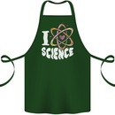 I Love Science Physics Chemistry Biology Nerd Cotton Apron 100% Organic Forest Green