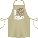 I Love Science Physics Chemistry Biology Nerd Cotton Apron 100% Organic Khaki