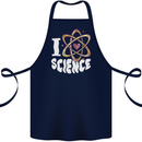 I Love Science Physics Chemistry Biology Nerd Cotton Apron 100% Organic Navy Blue