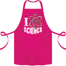 I Love Science Physics Chemistry Biology Nerd Cotton Apron 100% Organic Pink