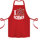 I Love Science Physics Chemistry Biology Nerd Cotton Apron 100% Organic Red