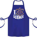I Love Science Physics Chemistry Biology Nerd Cotton Apron 100% Organic Royal Blue