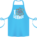 I Love Science Physics Chemistry Biology Nerd Cotton Apron 100% Organic Turquoise
