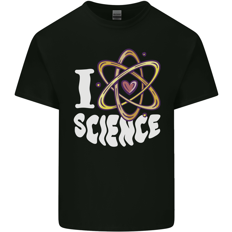 I Love Science Physics Chemistry Biology Nerd Kids T-Shirt Childrens Black