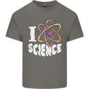 I Love Science Physics Chemistry Biology Nerd Kids T-Shirt Childrens Charcoal