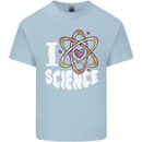 I Love Science Physics Chemistry Biology Nerd Kids T-Shirt Childrens Light Blue