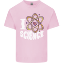I Love Science Physics Chemistry Biology Nerd Kids T-Shirt Childrens Light Pink