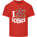 I Love Science Physics Chemistry Biology Nerd Kids T-Shirt Childrens Red